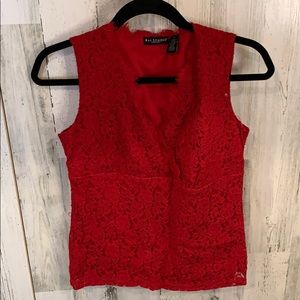 Red lace tank
